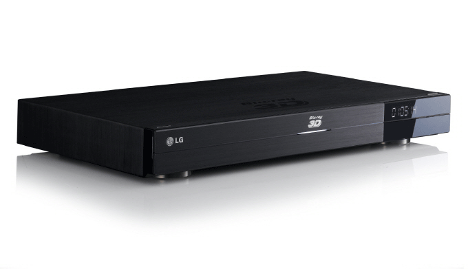 A front view of LG’s flagship Full HD 1080p 3D-enabled Network Blu-ray Player model BD690.