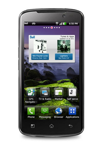 Front view of LG Optimus LTE