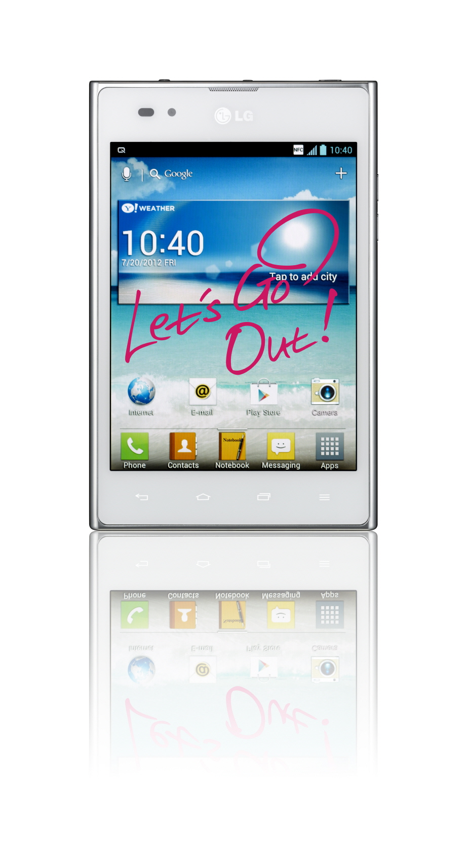 Front view of LG Optimus Vu: