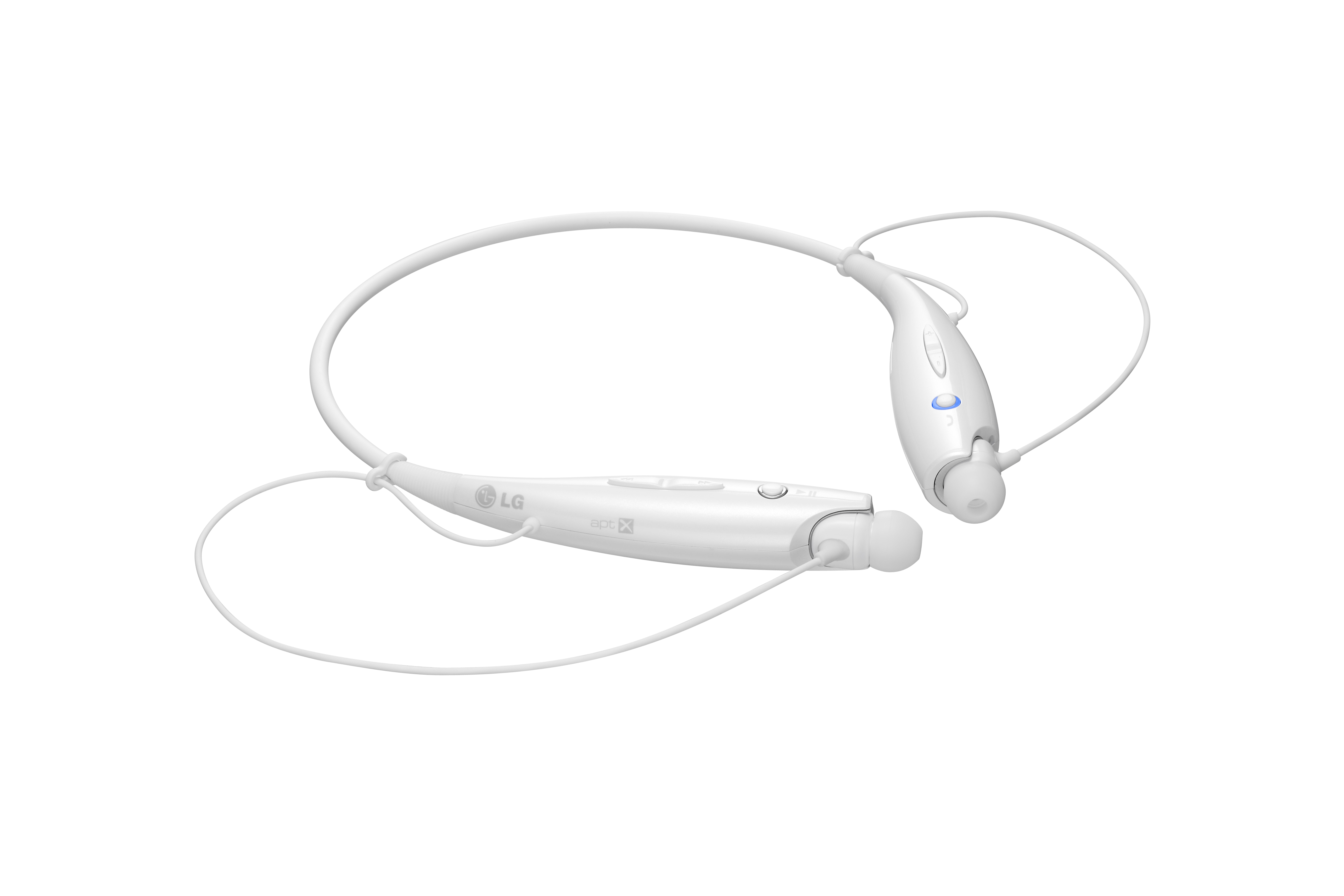 45-degree view of LG TONE+ in white