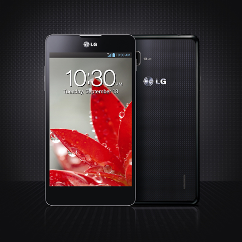 Front and rear views of LG Optimus G