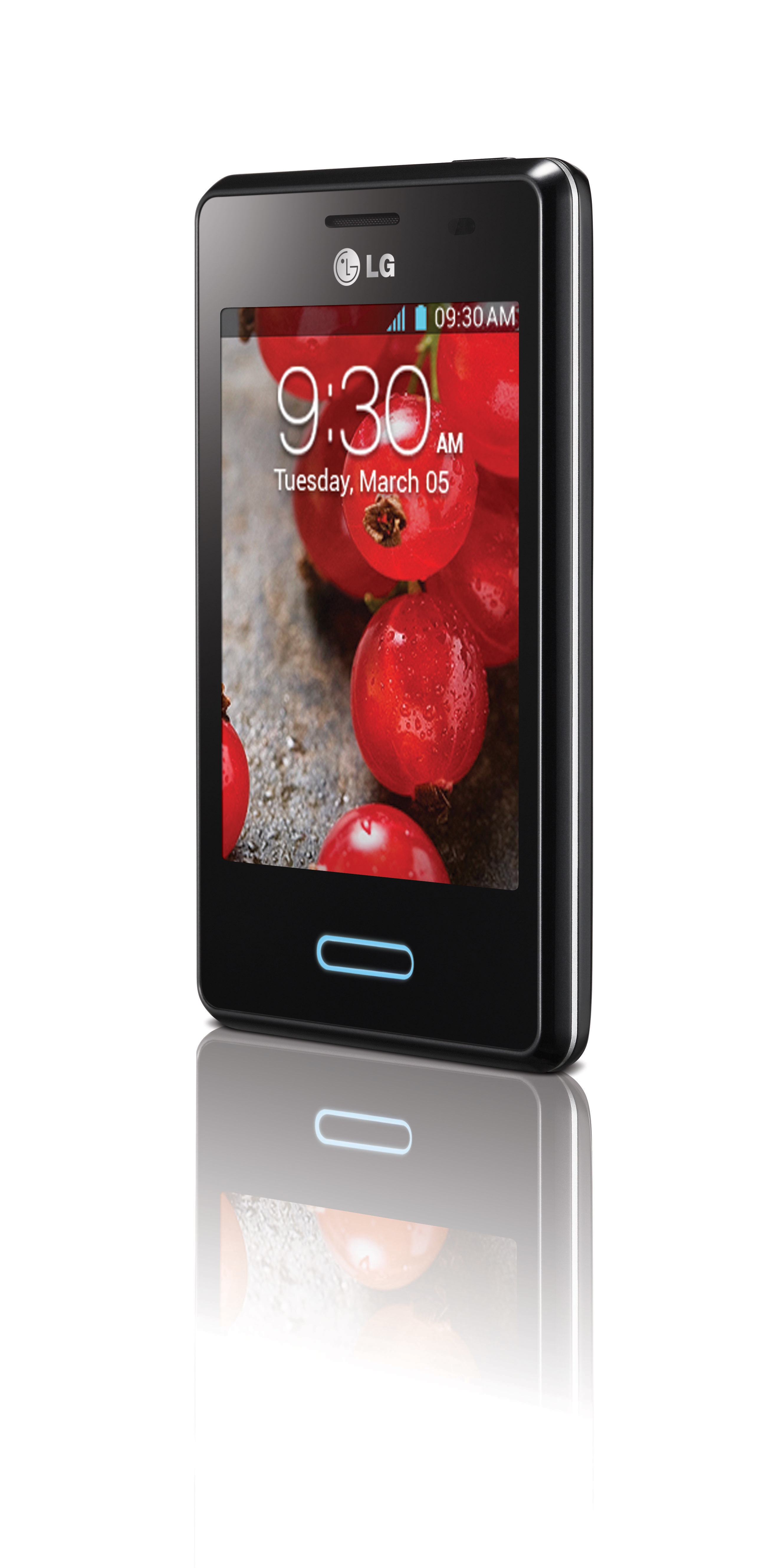 A side view of an inclined LG OPTIMUS L3II