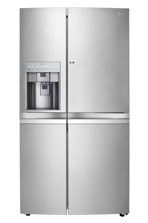 Front view of LG’s side-by-side refrigerator