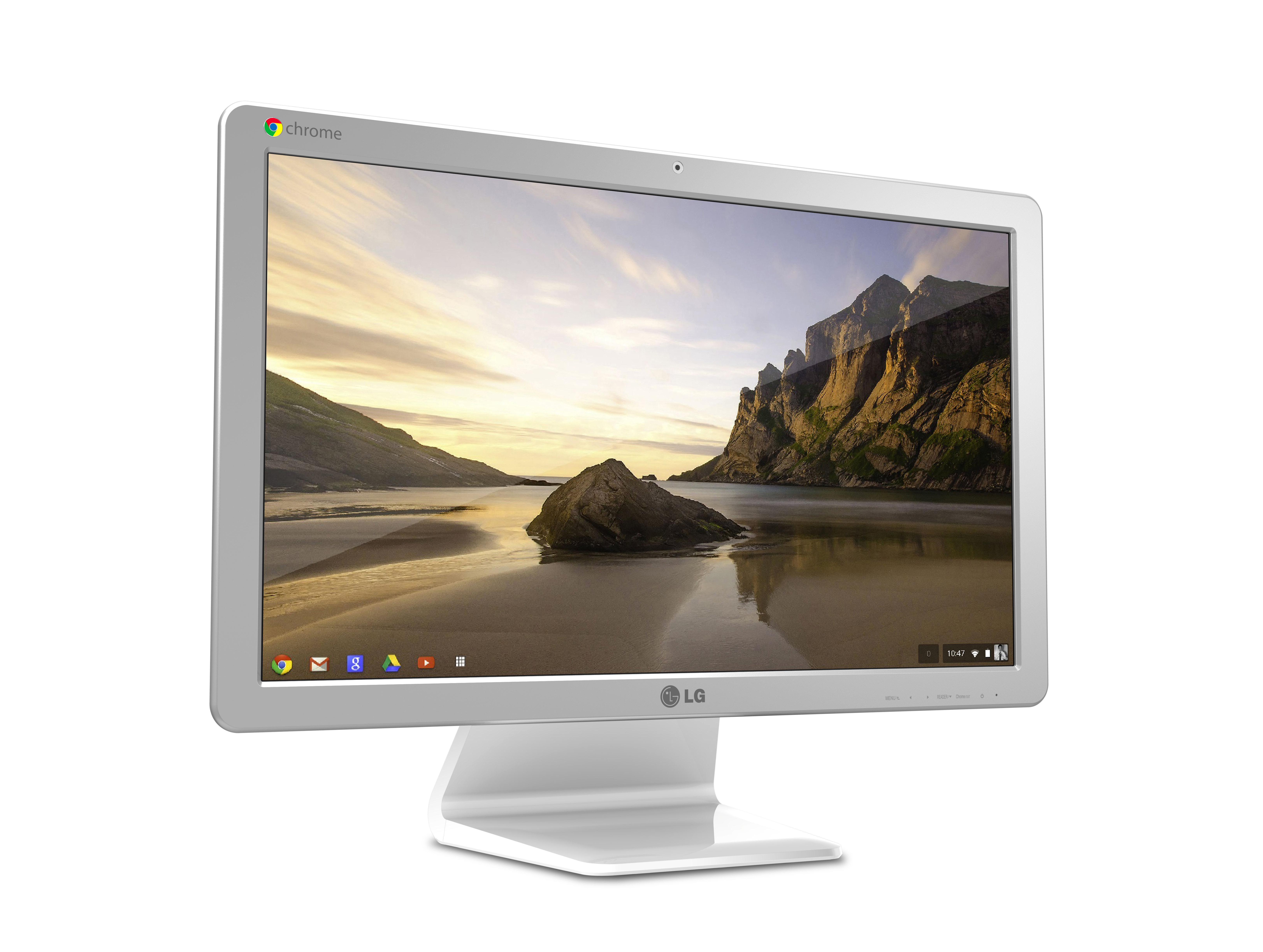 Left-side view of LG Chromebase model 22CV241
