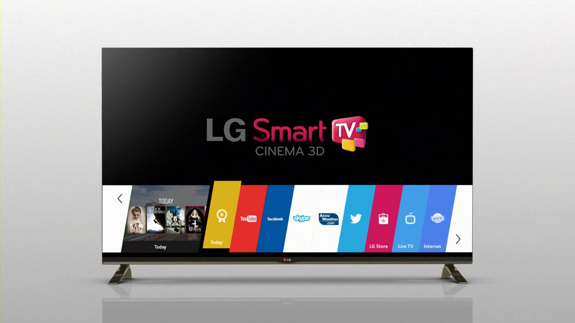 LG Smart TV showing its optimized Smart TV platform webOS
