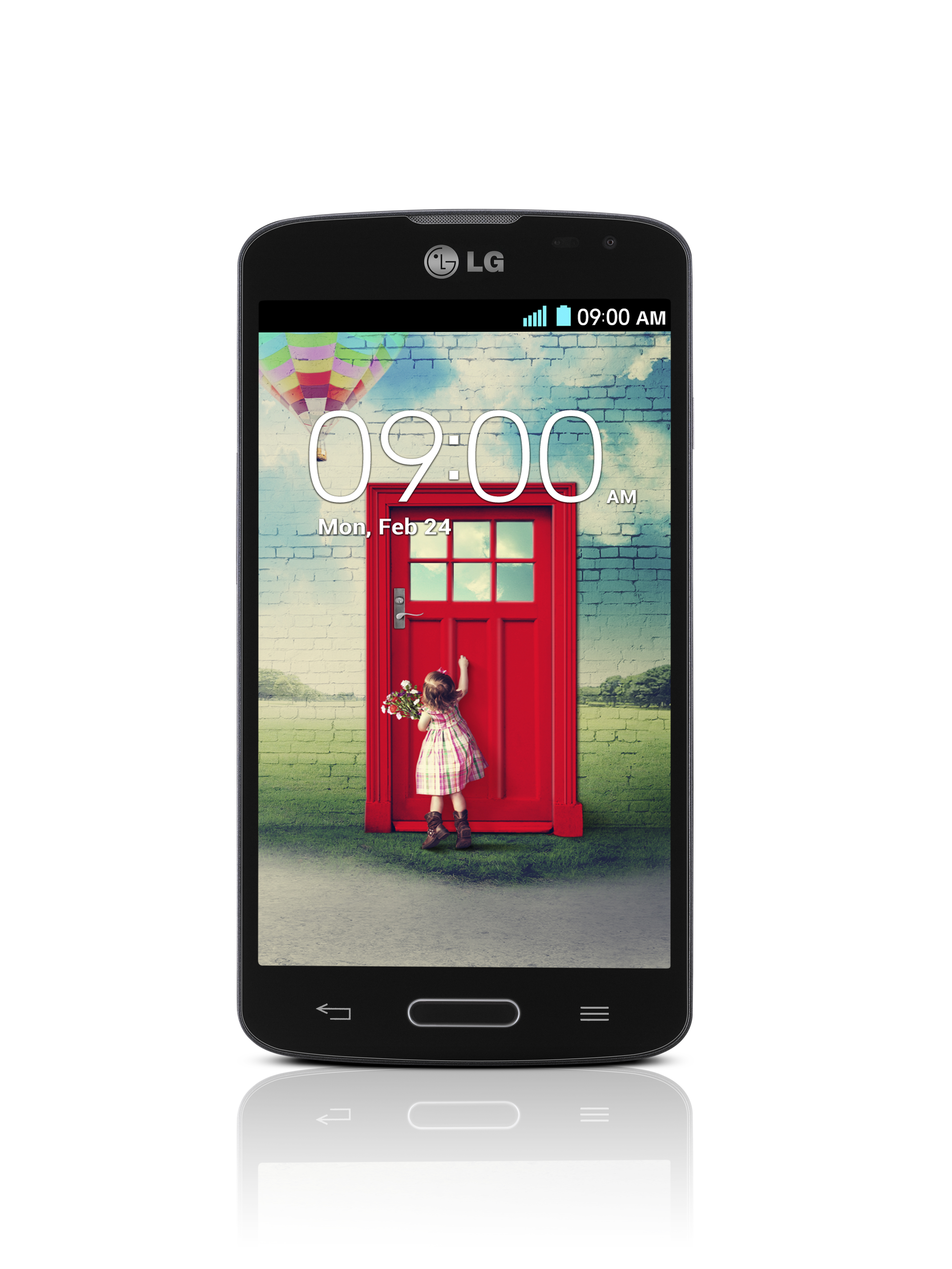 A front view of LG F70 in black color.