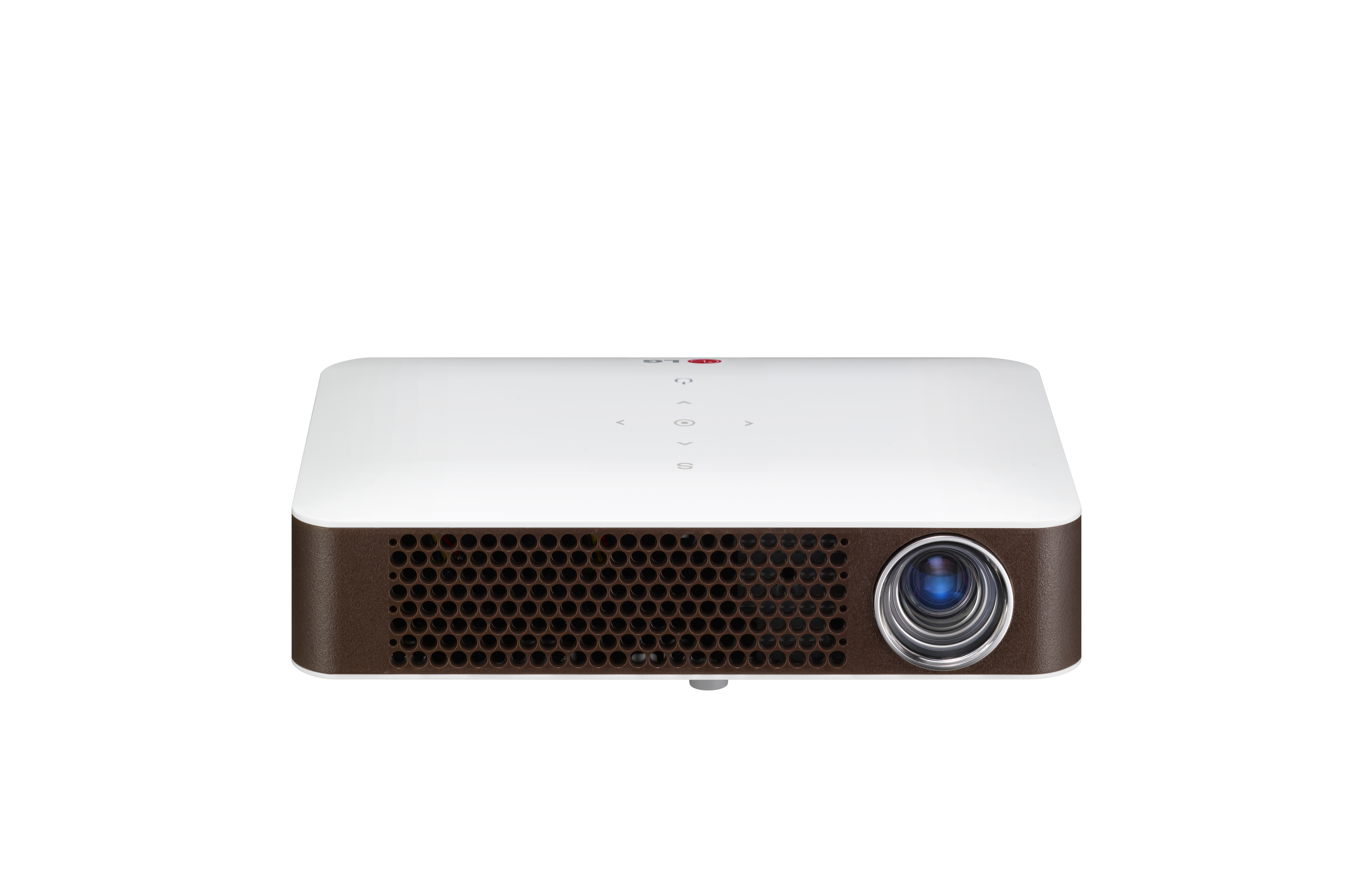 A front view of LG’s bluetooth MiniBeam projector (model PW700)