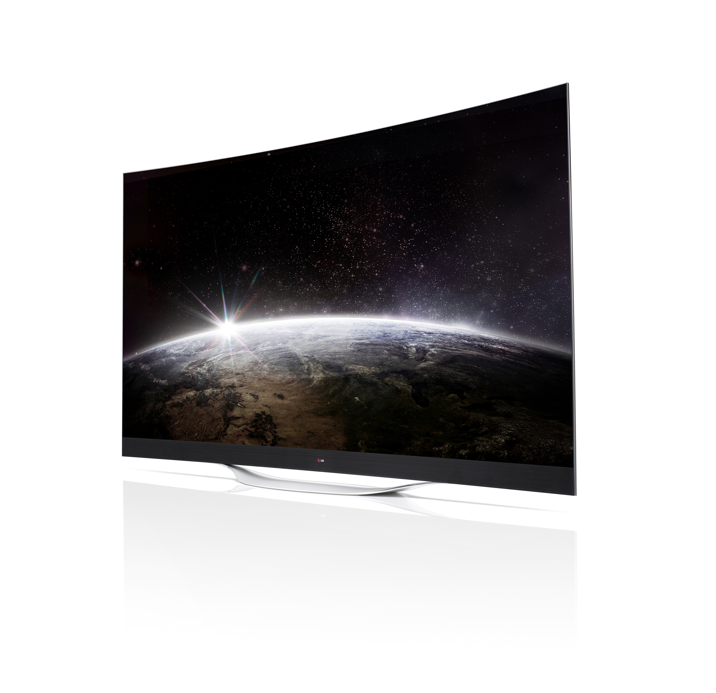 A right-side view of LG’s 77-inch 4K OLED TV