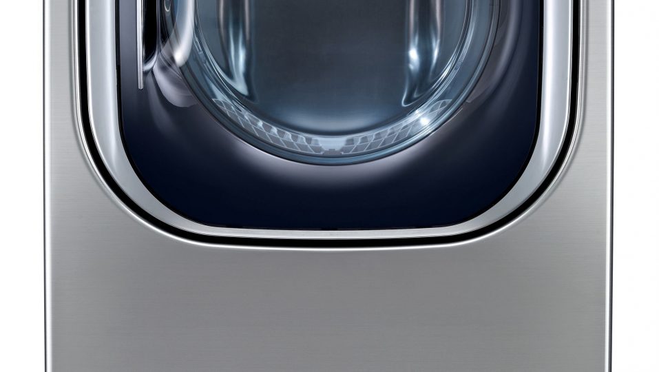 A front view of LG’s ENERGYSTAR® certified EcoHybrid™ dryer.