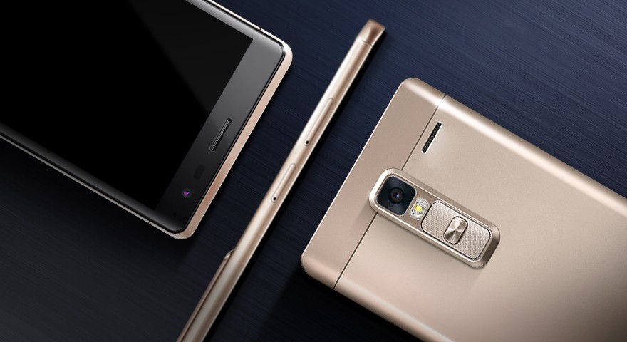The front, side and back view of the LG Zero in Gold