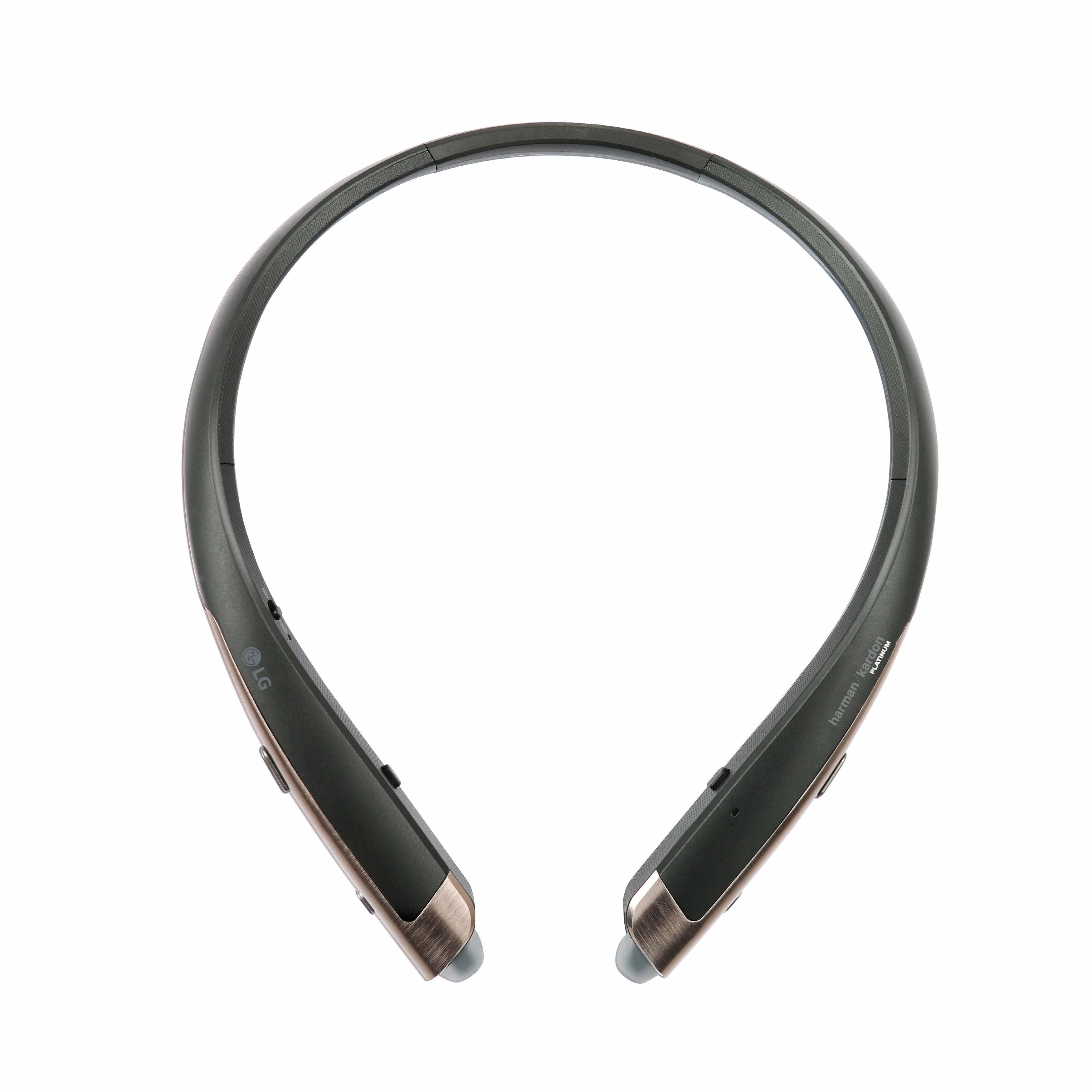 The top view of the LG TONE Platinum™ in Black with Gold trim