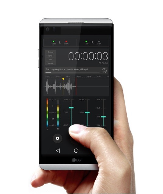 LG V20 capturing hi-fi video of musician with 24-bit lossless audio at 48 kHz LPCM