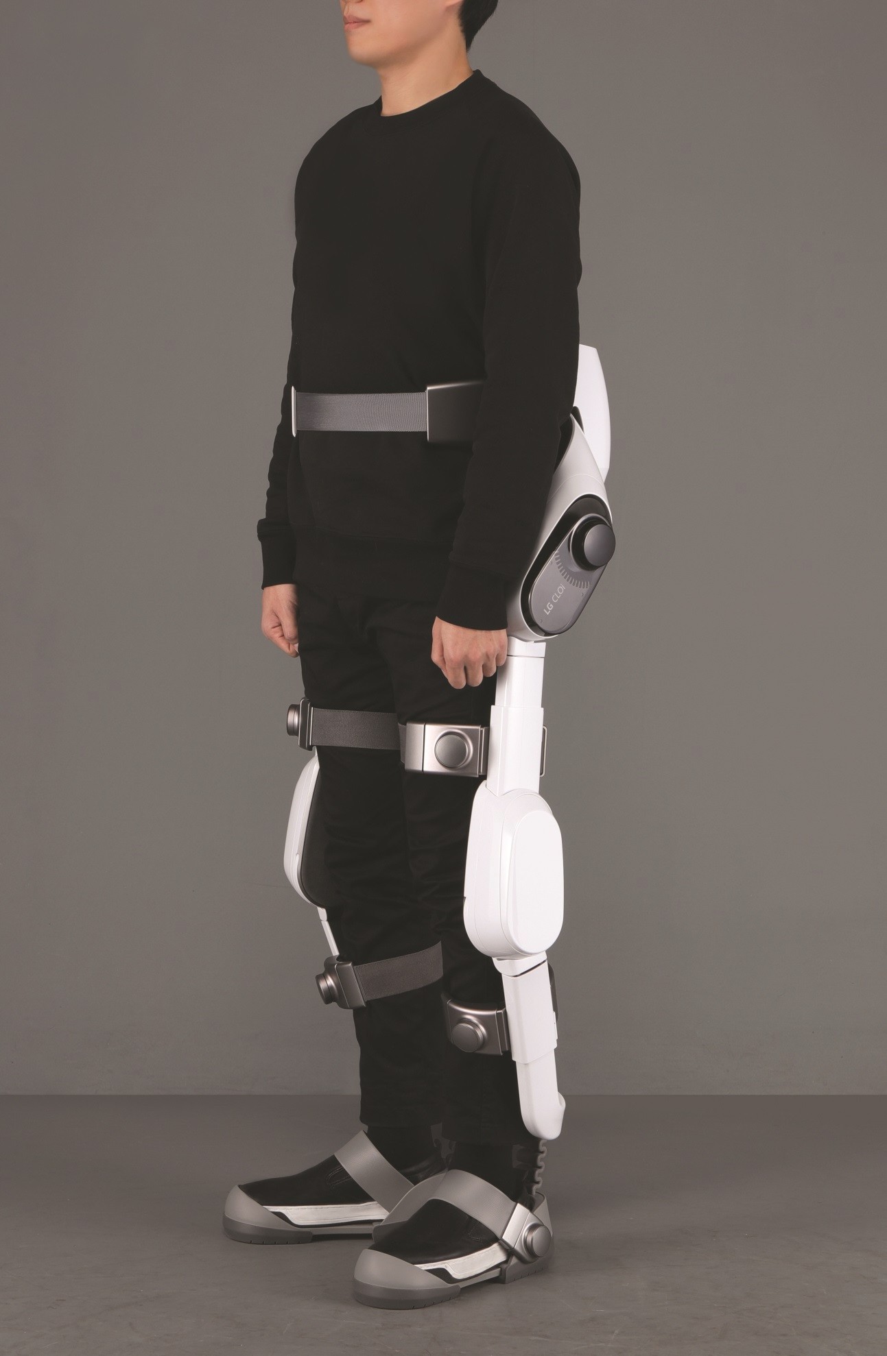 Side profile of man wearing LG CLOi SuitBot