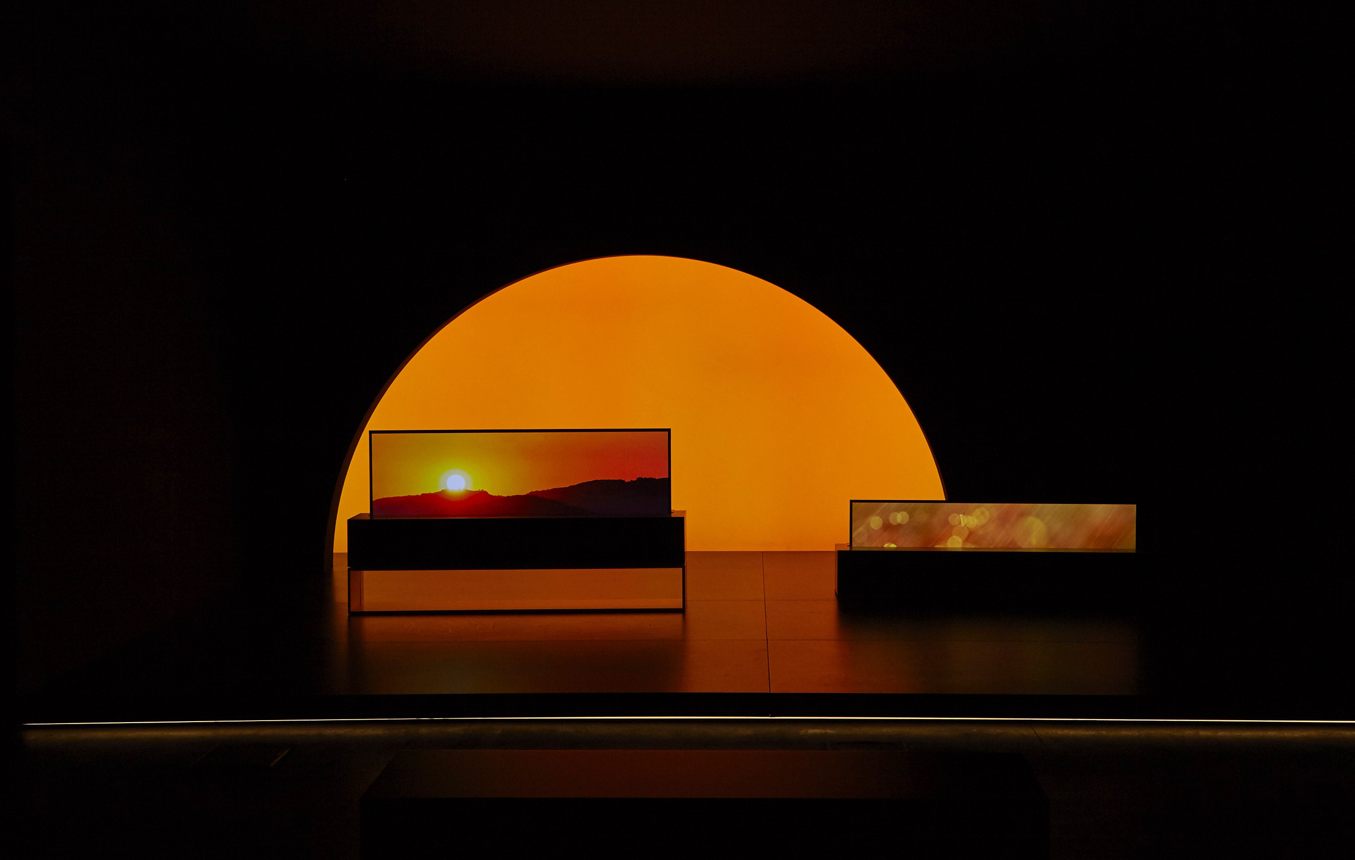 LG SIGNATURE OLED TV R model 65R9 showing natural color expression for the Redefining Space installation at Milan Design Week.