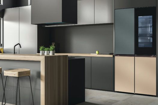 A photo of LG's Furniture Concept Appliances giving a modern and luxurious look to a kitchen.